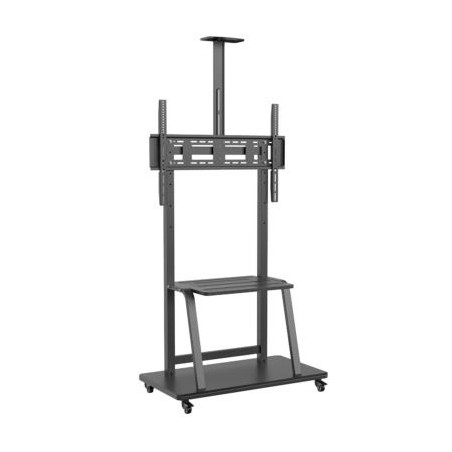 FT100E-135 AISENS SOPORTE DE SUELO ECO CON RUEDAS + BANDEJA DE DVD + SOPORTE PARA CAMARA 150 KG TV-37-100" NEGRO