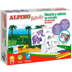 AC000004 ALPINO SET ACTIVITY RECORTA Y COLOREA ANIMALES 3-6 AÑOS C/SURTIDOS