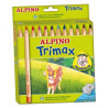 AL000113 ALPINO LÁPICES DE COLORES TRIMAX 177MM + SACAPUNTAS C/SURTIDOS ESTUCHE 12 UD