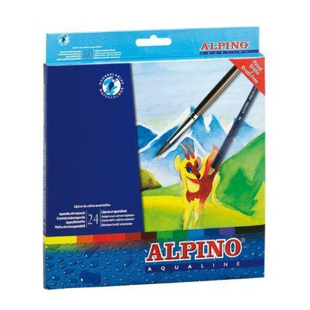 AL000131 ALPINO LÁPICES DE COLORES AQUALINE ACUARELABLES 175MM ESTUCHE DE 24 C/SURTIDOS