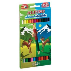 AL000169 ALPINO LÁPICES DE COLORES DOUBLE 177MM DOBLE PUNTA Y COLOR SURTIDOS ESTUCHE 12 UD