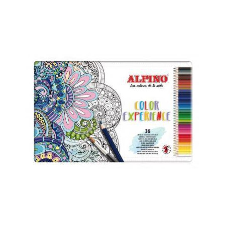 AL000242 ALPINO LÁPICES DE COLORES EXPERIENCE ACUARELABLES 177MM C/SURTIDOS ESTUCHE METÁLICO 36 UD