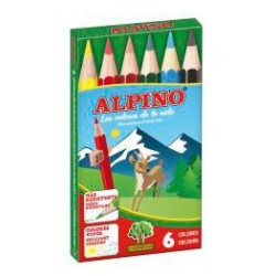 AL010651 ALPINO LÁPICES DE COLORES CORTOS 85MM C/SURTIDOS ESTUCHE 6 UD