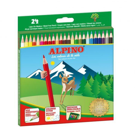 AL010658 ALPINO LÁPICES DE COLORES 175MM C/SURTIDOS ESTUCHE 24 UD