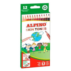 AL010854 ALPINO LÁPICES DE COLORES TONOS DE PIEL SURTIDOS ESTUCHE 12 UD