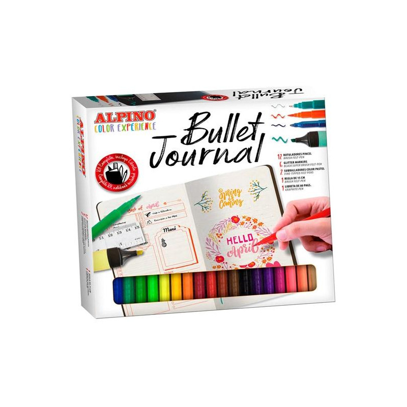 AR001010 ALPINO ROTULADORES BULLET JOURNAL COLOR EXPERIENCE KIT COMPLETO C/SURTIDOS ESTUCHE 22 PIEZAS