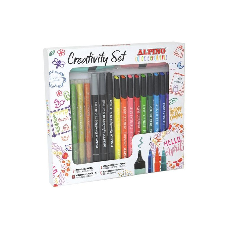 AR001015 ALPINO ROTULADORES CREATIVITY COLOR EXPERIENCE SET C/SURTIDOS ESTUCHE 20 UD