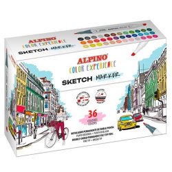 AR001066 ALPINO ROTULADORES SKETCH MARKER COLOR EXPERIENCE DOBLE PUNTA COLORES SURTIDOS ESTUCHE 36 UD