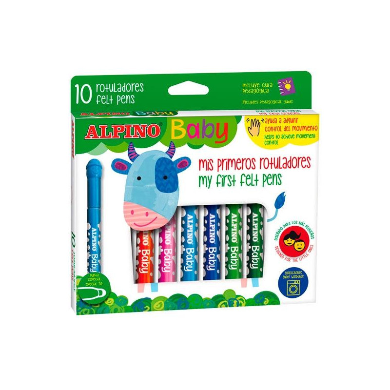 AR002010 ALPINO ROTULADORES MIS PRIMEROS ROTULADORES BABY PARA BEBÉS ESTUCHE DE 10 C/SURTIDOS