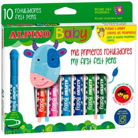 AR002010 ALPINO ROTULADORES MIS PRIMEROS ROTULADORES BABY PARA BEBÉS ESTUCHE DE 10 C/SURTIDOS