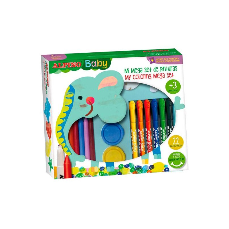 DM002020 ALPINO PINTURAS BABY PARA NIÑOS MEGA SET DE 36 PIEZAS C/SURTIDOS