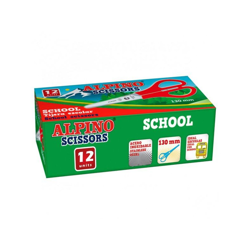 PT0001 ALPINO TIJERAS ESCOLARES SCHOOL ESPECIAL ACERO INOXIDABLE C/SURTIDOS