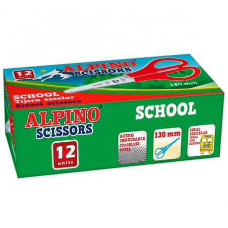 PT0001 ALPINO TIJERAS ESCOLARES SCHOOL ESPECIAL ACERO INOXIDABLE C/SURTIDOS