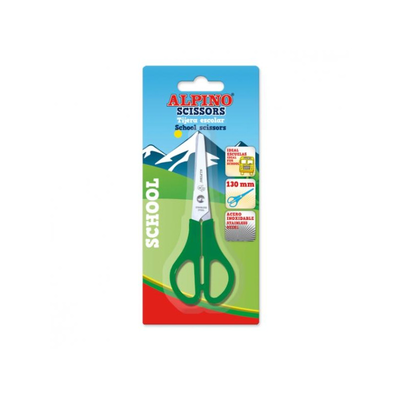 PT0018 ALPINO TIJERAS SCHOOL 13CM BLISTER C/SURTIDOS