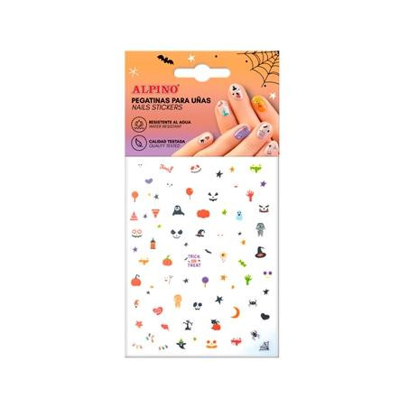 DL000641 ALPINO PEGATINAS PARA UÑAS 1 LÁMINA SURTIDA DISEÑOS DIVERTIDOS HALLOWEEN