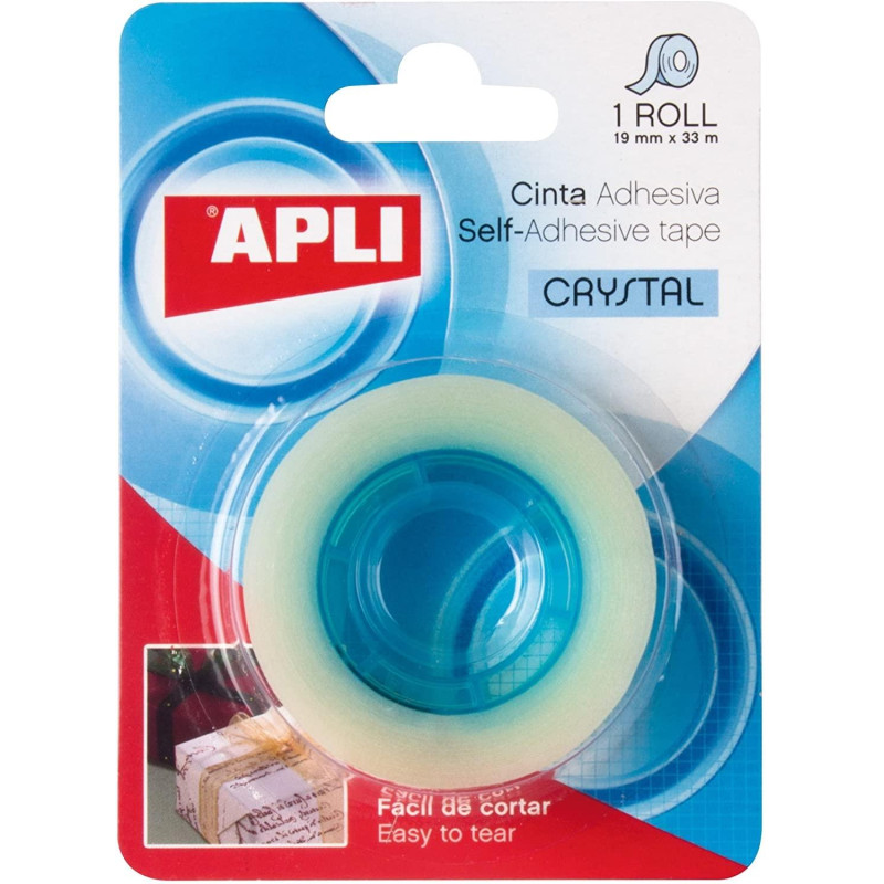 11167 APLI CINTA ADHESIVA CRYSTAL 33M X 19MM PACK 10 UD