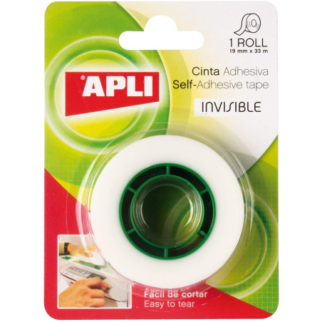 11168 APLI CINTA ADHESIVA TRANSPARENTE ROLLO 19MM X 33M PACK 10 UD