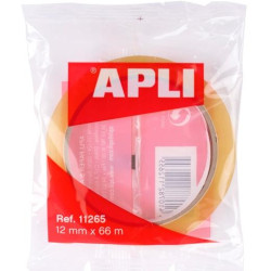 11265 APLI CINTA ADHESIVA TRANSPARENTE ROLLO 12MM X 66M