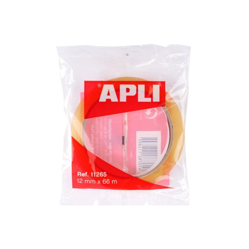 11265 APLI CINTA ADHESIVA TRANSPARENTE ROLLO 12MM X 66M