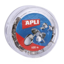 11726 APLI CHINCHETAS NIQUELADAS CAJA 100 UD -PACK 16 CAJAS-