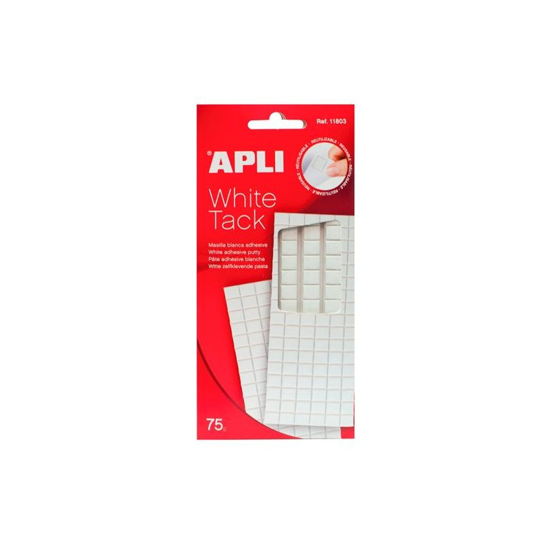 11803 APLI MASILLA PRECORTADA REMOVIBLE WHITE TACK 75GR BLANCO