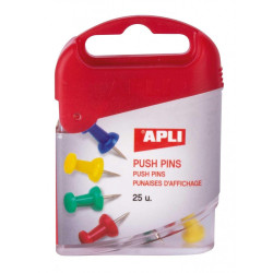 12349 APLI CHINCHETAS DE COLORES PLASTICO CAJA 25 UD C/SURTIDOS