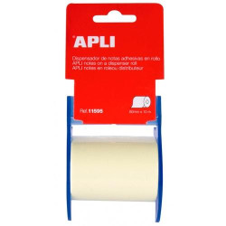 11595 APLI DISPENSADOR DE NOTAS ADHESIVAS EN ROLLO 60MMX10M AMARILLO PASTEL