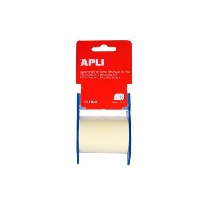 11595 APLI DISPENSADOR DE NOTAS ADHESIVAS EN ROLLO 60MMX10M AMARILLO PASTEL