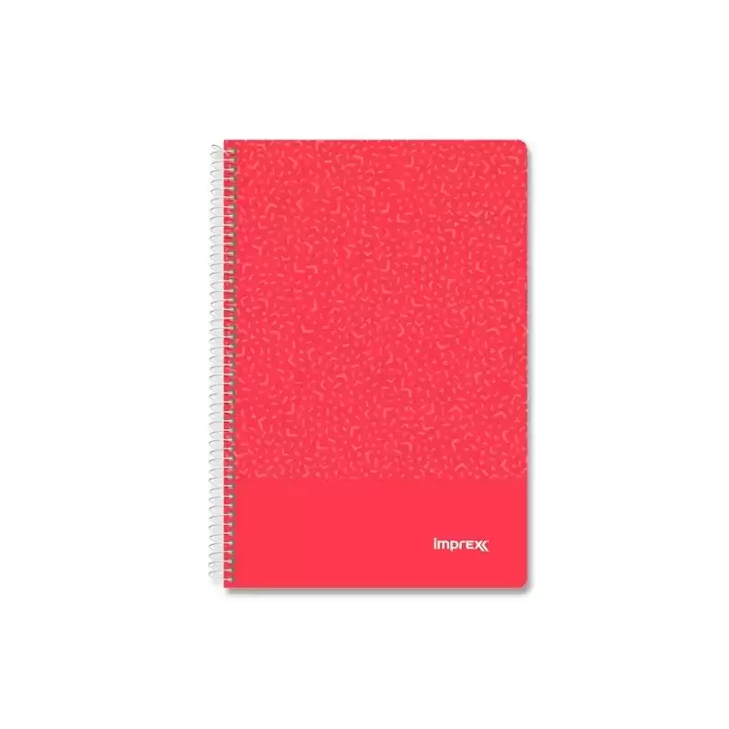 IMP0100 IMPREX CUADERNO ESPIRAL TAPA PP FOLIO 80H 90GR 4X4 ROJO