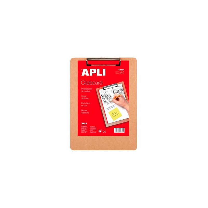 14684 APLI CLIPBOARD MADERA A4 MARRÓN