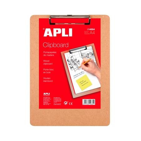 14684 APLI CLIPBOARD MADERA A4 MARRÓN