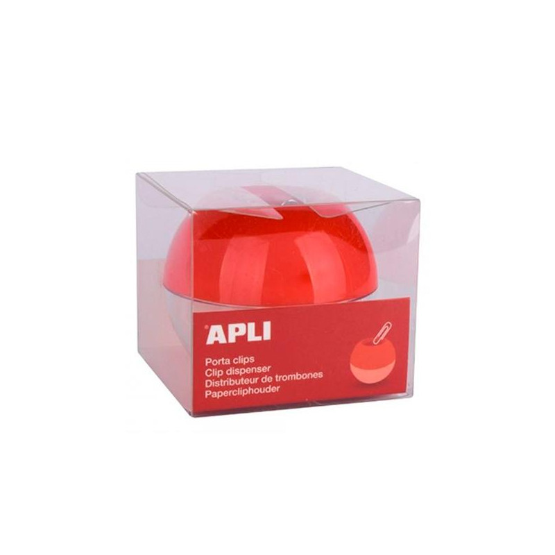 13351 APLI PORTACLIPS REDONDO CON 35 CLIPS ROJO