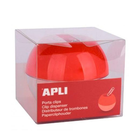 13351 APLI PORTACLIPS REDONDO CON 35 CLIPS ROJO