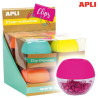 16905 APLI PORTACLIPS REDONDO CON 50 CLIPS COLORES SURTIDOS