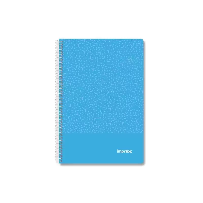IMP0101 IMPREX CUADERNO ESPIRAL TAPA PP FOLIO 80H 90GR 4X4 AZUL