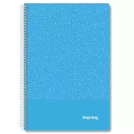 IMP0101 IMPREX CUADERNO ESPIRAL TAPA PP FOLIO 80H 90GR 4X4 AZUL