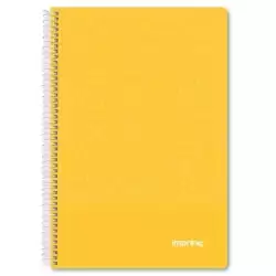 IMP0102 IMPREX CUADERNO ESPIRAL TAPA PP FOLIO 80H 90GR 4X4 AMARILLO