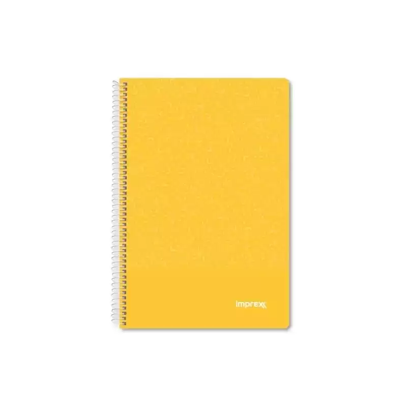 IMP0102 IMPREX CUADERNO ESPIRAL TAPA PP FOLIO 80H 90GR 4X4 AMARILLO