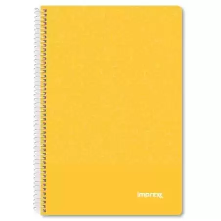 IMP0102 IMPREX CUADERNO ESPIRAL TAPA PP FOLIO 80H 90GR 4X4 AMARILLO