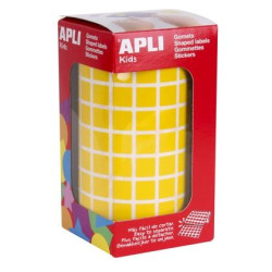 04871 APLI GOMETS CUADRADOS 10MM ROLLO AMARILLO -ROLLO 6372 UNIDADES-