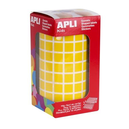 04871 APLI GOMETS CUADRADOS 10MM ROLLO AMARILLO -ROLLO 6372 UNIDADES-