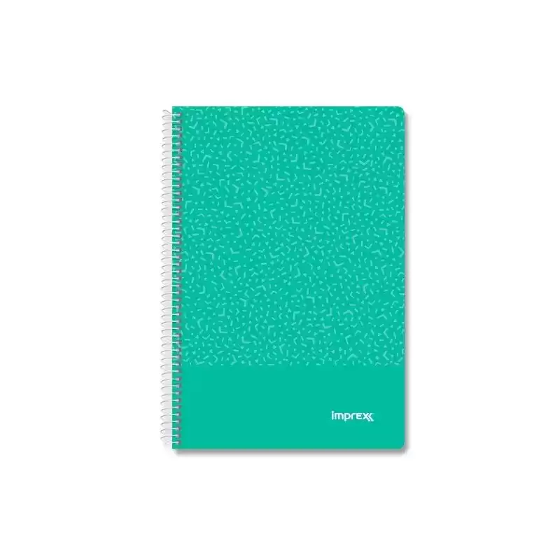 IMP0103 IMPREX CUADERNO ESPIRAL TAPA PP FOLIO 80H 90GR 4X4 VERDE