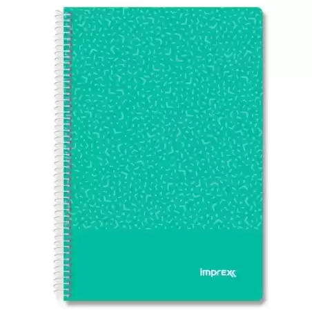 IMP0103 IMPREX CUADERNO ESPIRAL TAPA PP FOLIO 80H 90GR 4X4 VERDE