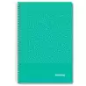 IMP0103 IMPREX CUADERNO ESPIRAL TAPA PP FOLIO 80H 90GR 4X4 VERDE