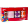 102411 APLI GOMETS REDONDOS Ø33MM PACK DE 4 ROLLOS COLORES MARRÓN