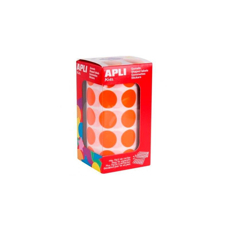 11483 APLI GOMETS REDONDOS 15MM ROLLO NARANJA