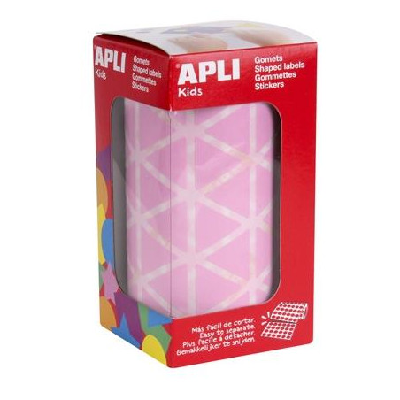 11494 APLI GOMETS TRIANGULARES 20MM ROLLO ROSA -ROLLO 2832 UNIDADES-