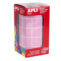 11499 APLI GOMETS CUADRADOS 20MM ROLLO ROSA -ROLLO 1770 UNIDADES-