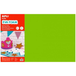 12762 APLI GOMA EVA 40X60CM GROSOR 2MM VERDE CLARO PACK 5 UD