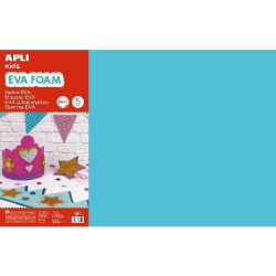 12764 APLI GOMA EVA 40X60CM GROSOR 2MM PAZUL CLARO PACK 5 UD